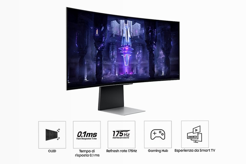 Monitor Gaming Odyssey OLED G8 da 34'' WQHD Curvo