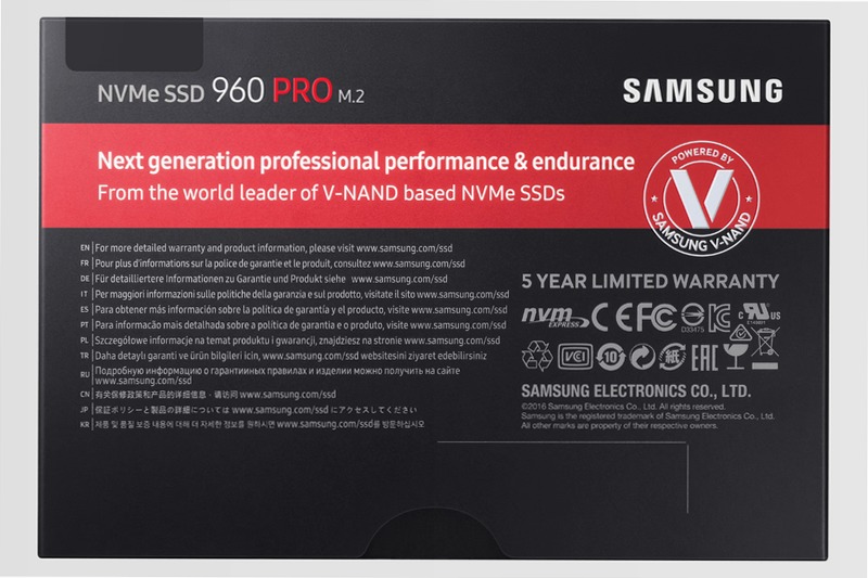 Samsung SSD 960 PRO M.2 NVMe 512GB PCIe 3.0 3500MB/s 3500MB/s