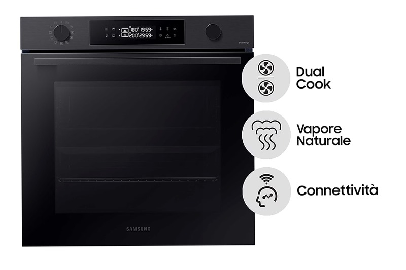 Forno Samsung Dual Cook Serie 4 76L NV7B4440VBB A