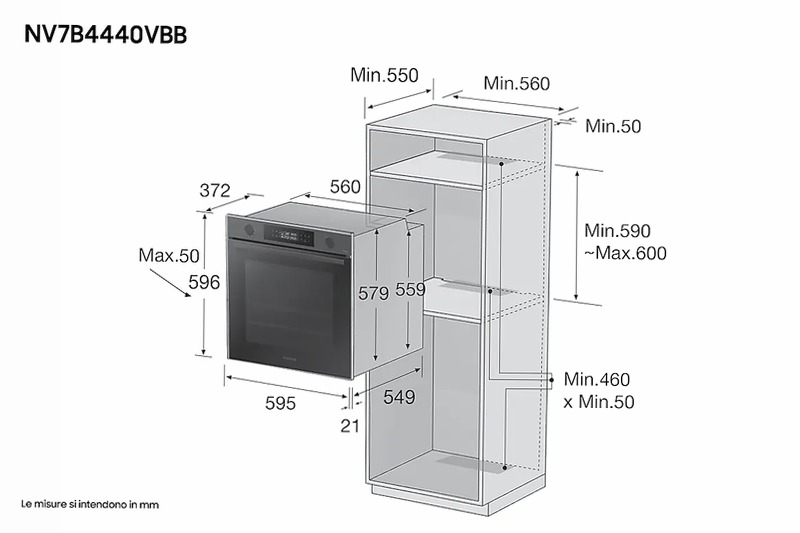 Forno Samsung Dual Cook Serie 4 76L NV7B4440VBB A