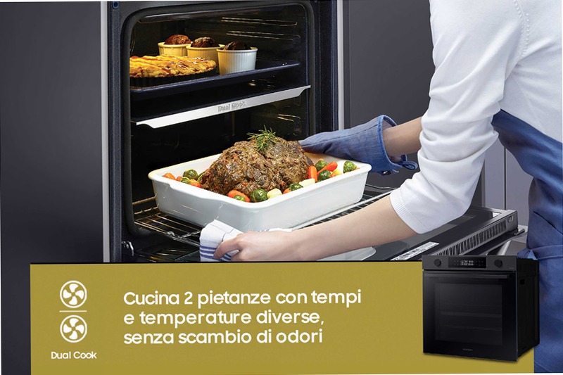 Forno Samsung Dual Cook Serie 4 76L NV7B4440VBB 76 A