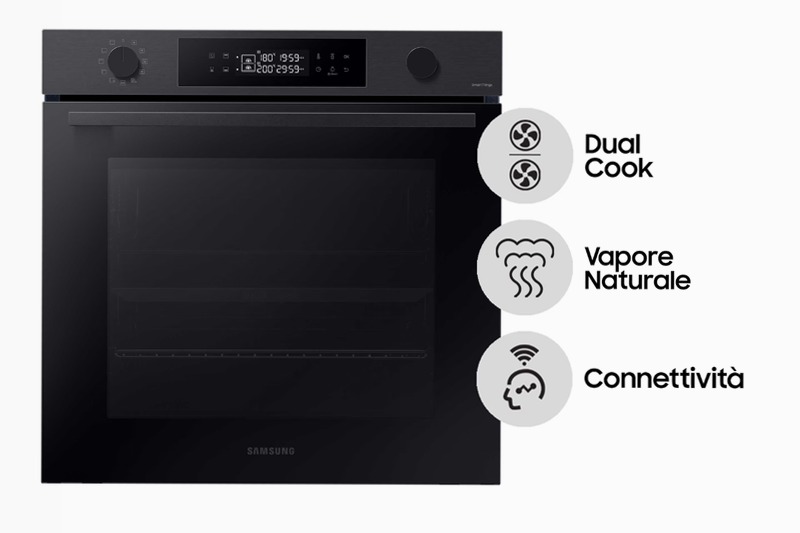Forno Samsung Dual Cook Serie 4 76L NV7B4440VBB 76 A