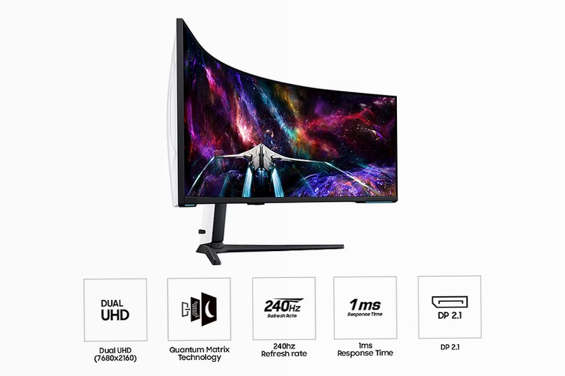 Monitor Gaming Odyssey Neo G9 da 57'' Dual UHD Curvo Beige