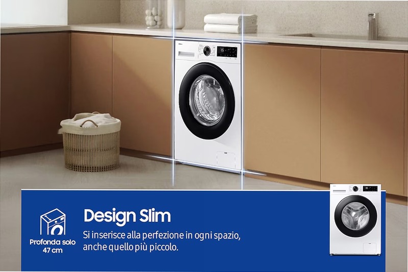 Lavatrice 8 kg A+ AI Ecobubble - Samsung Italia 8kg Bianco
