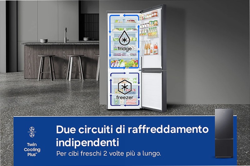 Frigorifero Combinato Samsung FIRST 75 AI Nero C