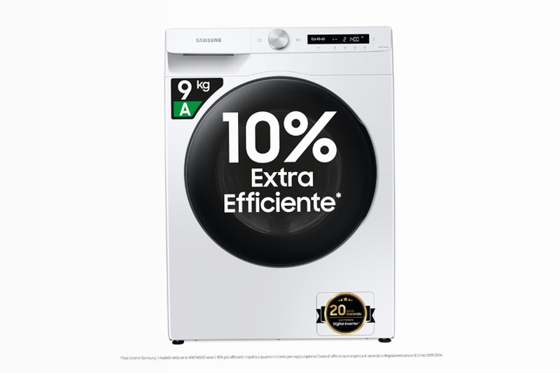 Lavatrice Samsung AI Control 9Kg WW90T504DAWCS3 Bianco