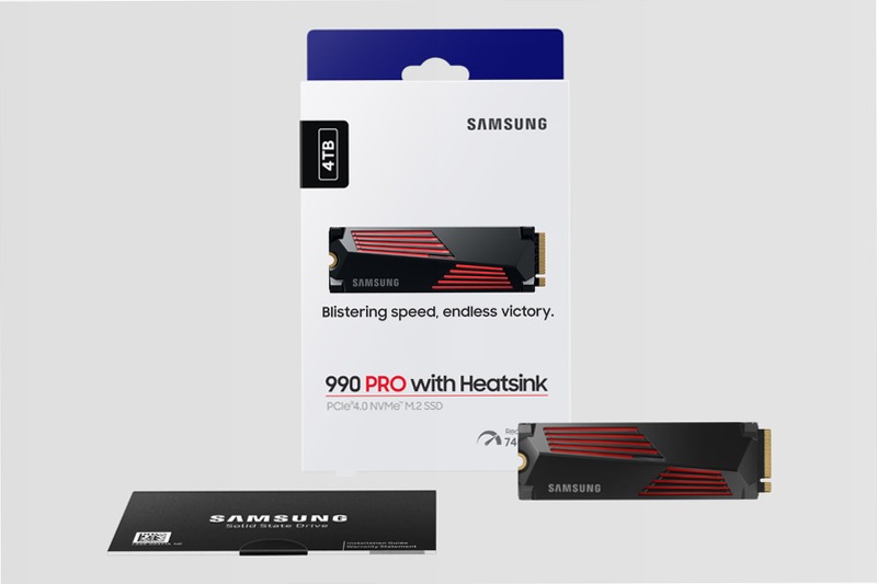 990 PRO NVMe 4TB con dissipatore: Velocità e efficienza al massimo 7450MB/s 7450MB/s