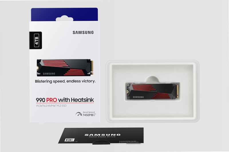 990 PRO NVMe 4TB con dissipatore: Velocità e efficienza al massimo 7450MB/s 7450MB/s
