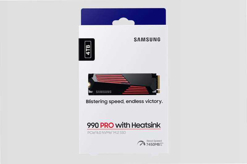 990 PRO NVMe 4TB con dissipatore: Velocità e efficienza al massimo 7450MB/s 7450MB/s