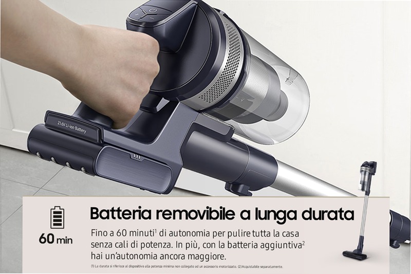 Aspirapolvere Samsung Jet™ 65 VS15A60AGR5 0.8lt A Nero 410w
