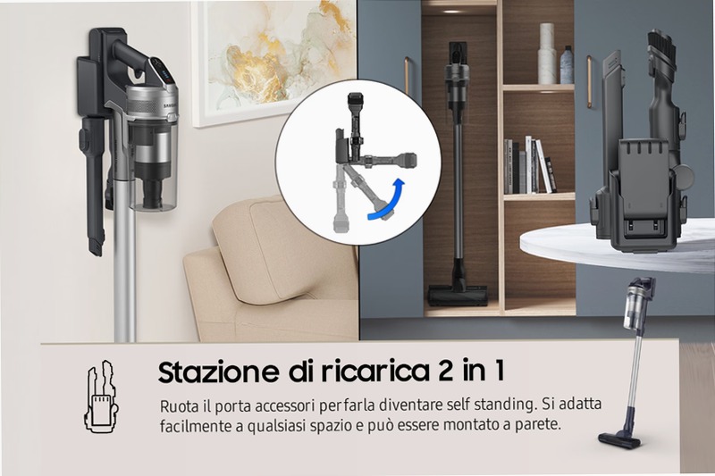 Aspirapolvere Samsung Jet™ 65 VS15A60AGR5 0.8lt A Nero 410w