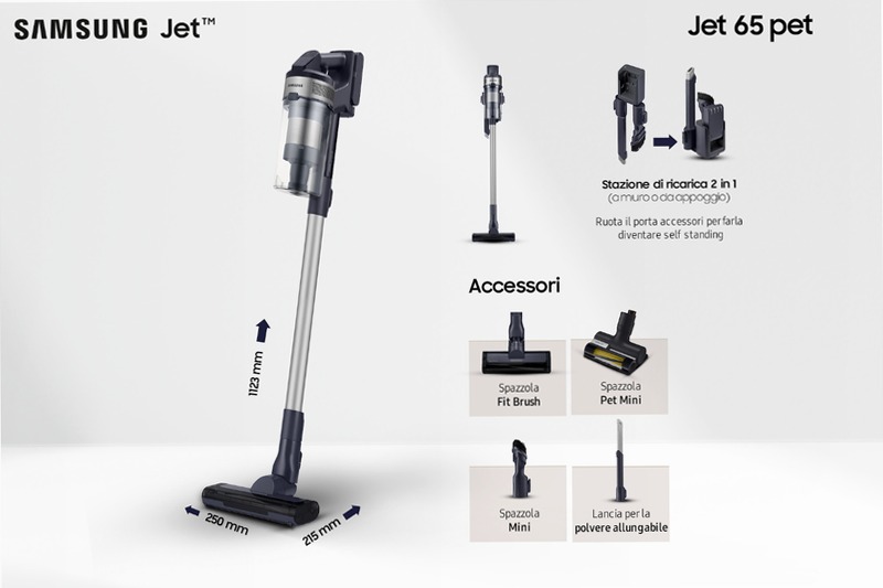 Aspirapolvere Samsung Jet™ 65 VS15A60AGR5 0.8lt A Nero 410w