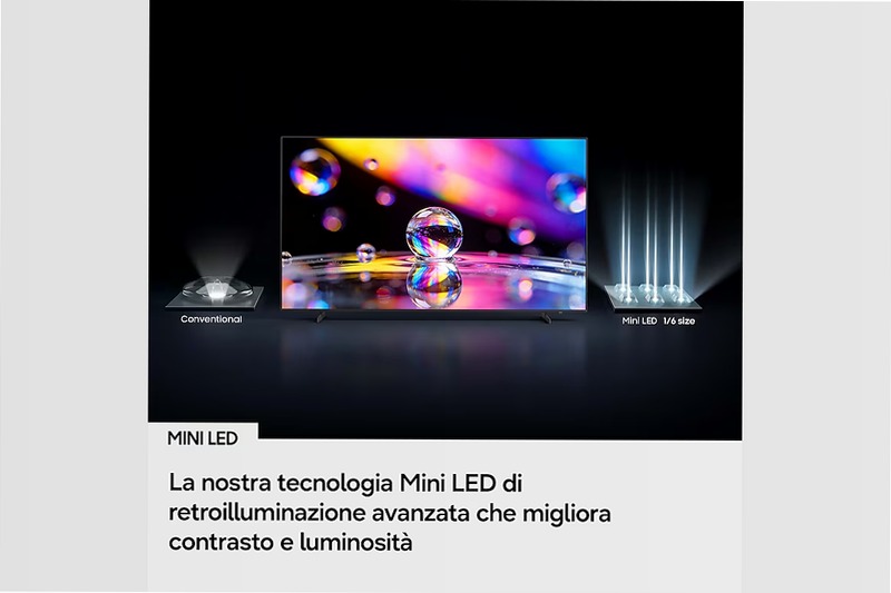 55" Mini LED M70H 4K Vision AI Smart TV Nero