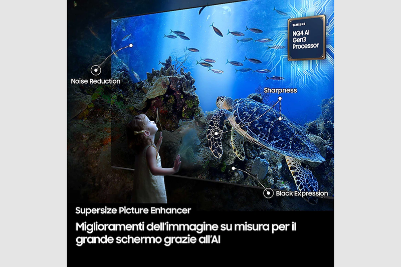 2025 QN90F 98 pollici 4K Neo QLED Mini LED Samsung Vision AI TV Nero