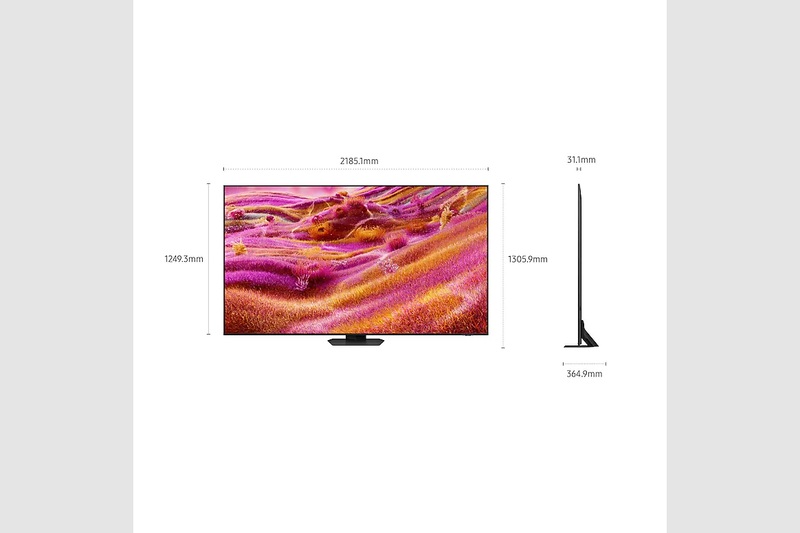 2025 QN90F 98 pollici 4K Neo QLED Mini LED Samsung Vision AI TV Nero