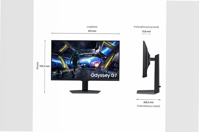 Monitor Gaming Odyssey G7 - G70D da 27'' UHD Flat Nero IPS
