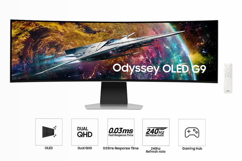 Monitor Gaming Odyssey OLED G9 da 49'' Dual QHD Curvo 5120 x 1440