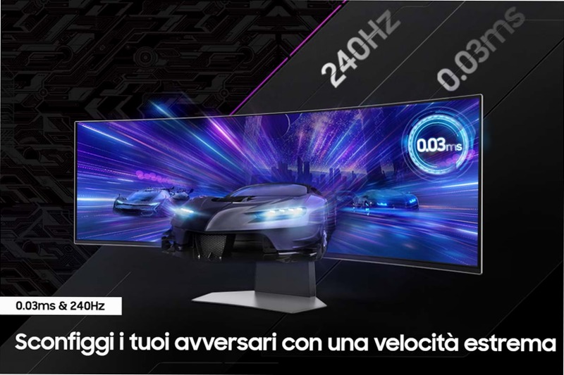 Monitor Gaming Odyssey OLED G9 da 49'' Dual QHD Curvo 5120 x 1440