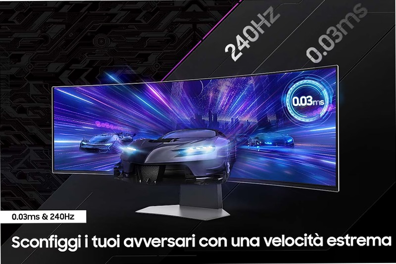 Monitor Gaming Odyssey OLED G9 da 49'' Dual QHD Curvo 5120 x 1440