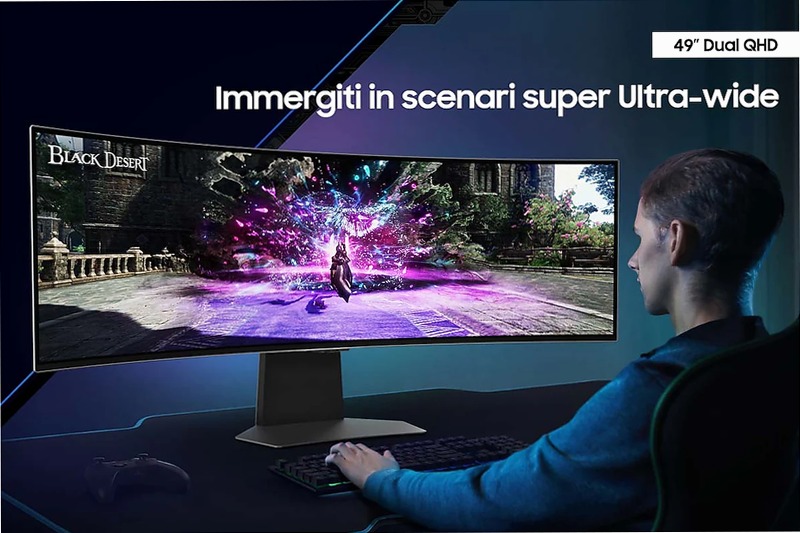 Monitor Gaming Odyssey OLED G9 da 49'' Dual QHD Curvo 5120 x 1440