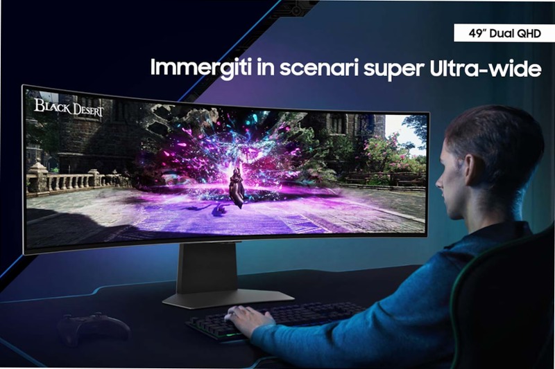 Monitor Gaming Odyssey OLED G9 da 49'' Dual QHD Curvo 5120 x 1440