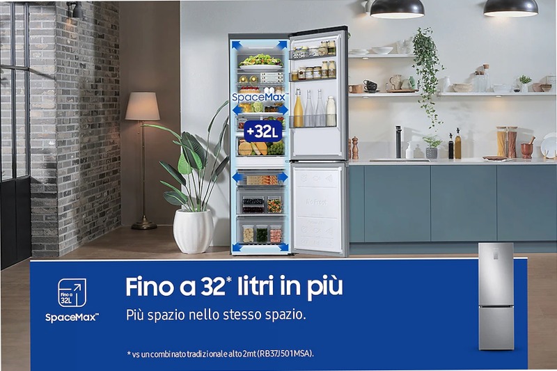 Frigorifero Combinato Samsung EcoFlex AI 344L RB34C775CS9 Inox C