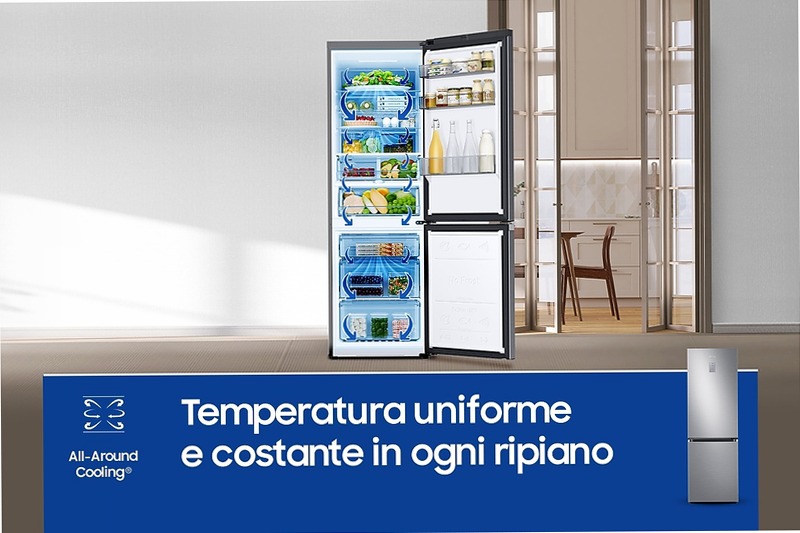 Frigorifero Combinato Samsung EcoFlex AI 344L RB34C775CS9 Inox C