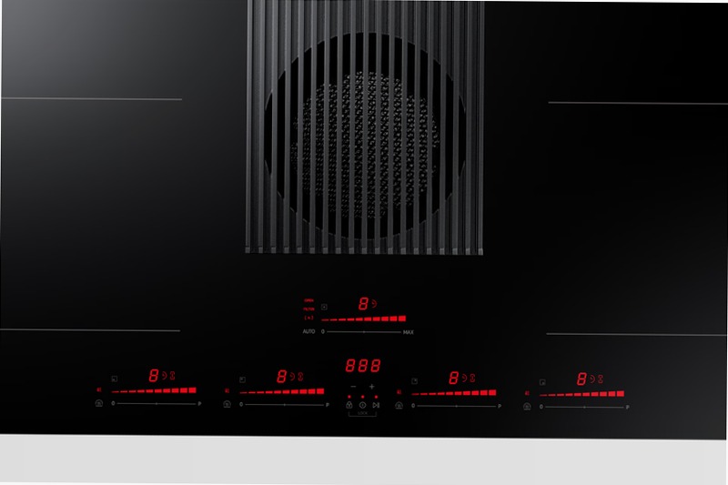 Piano a induzione con cappa integrata filtrante Samsung NZ84T9747VK Nero 2