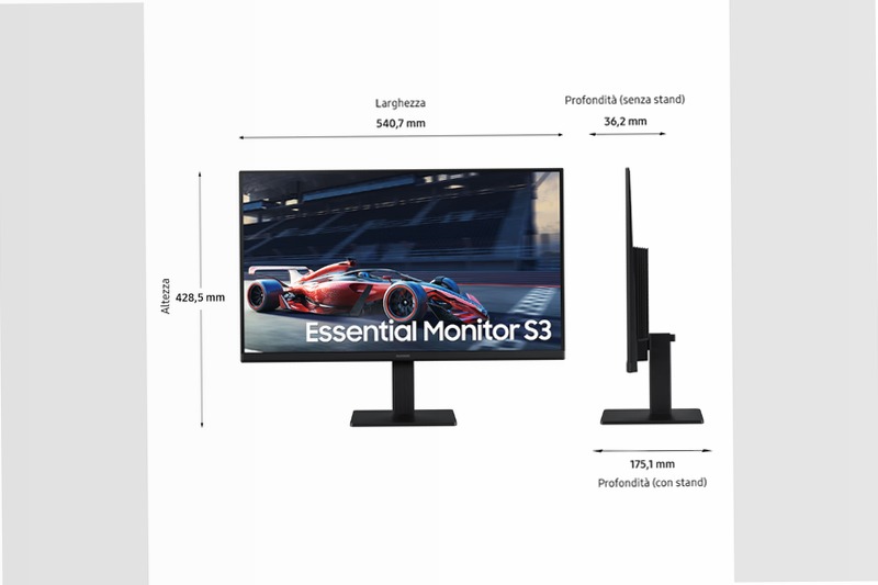 Monitor LED Serie S30GD da 24'' Full HD Nero IPS