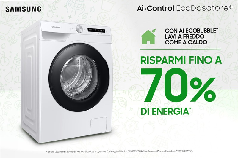 Lavatrice Samsung AI Control 9Kg WW90T534DAWCS3 Bianco