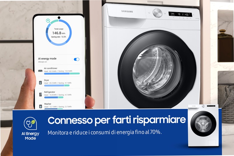 Lavatrice Samsung AI Control 9Kg WW90T534DAWCS3 Bianco