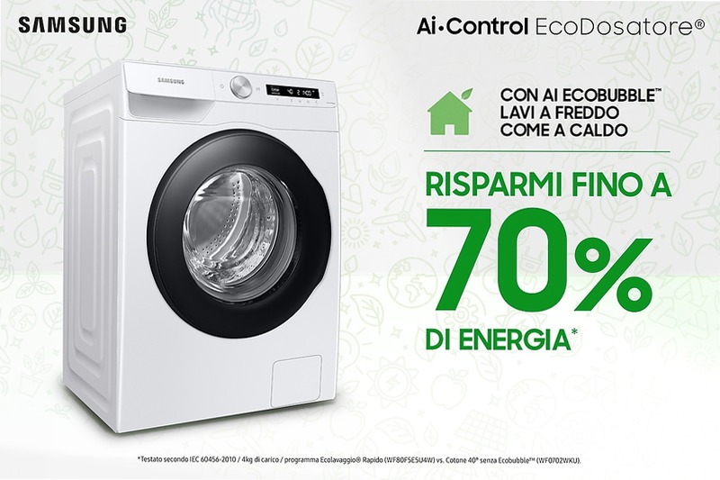 Lavatrice Samsung AI Control 9Kg WW90T534DAWCS3 Bianco