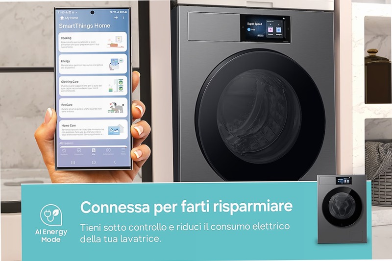 Lavatrice Samsung Bespoke AI Laundry 11Kg Acciaio