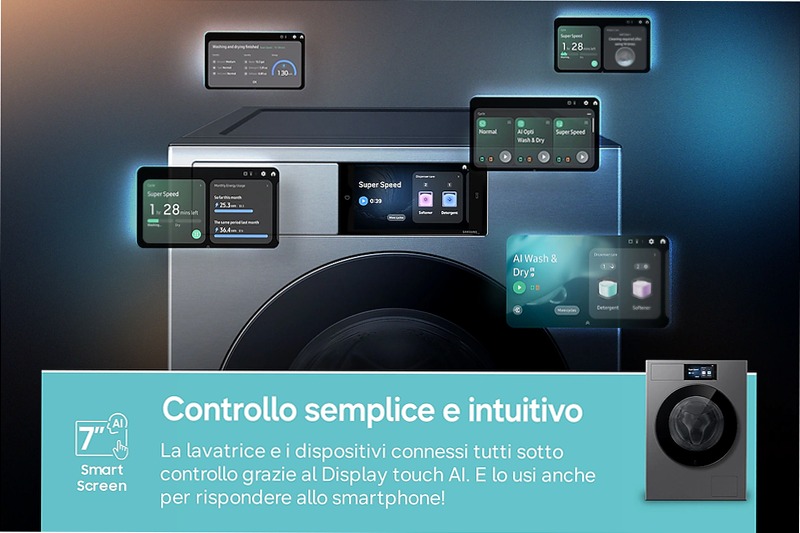 Lavatrice Samsung Bespoke AI Laundry 11Kg Acciaio
