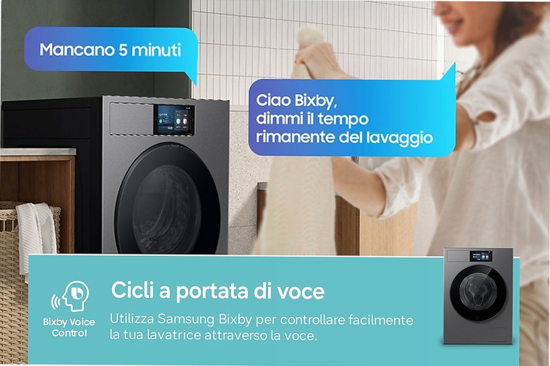 Lavatrice Samsung Bespoke AI Laundry 11Kg Acciaio