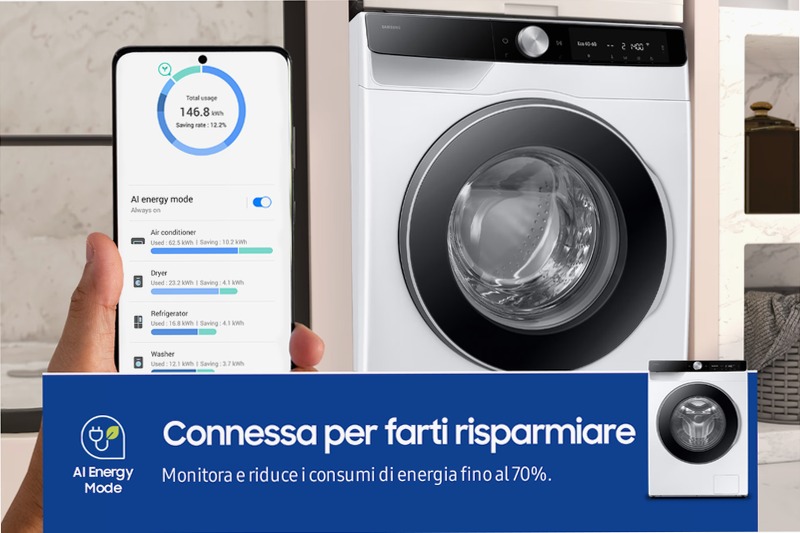 Lavatrice Samsung AI Control 10kg WW10FG6U34LKU3 10kg Bianco