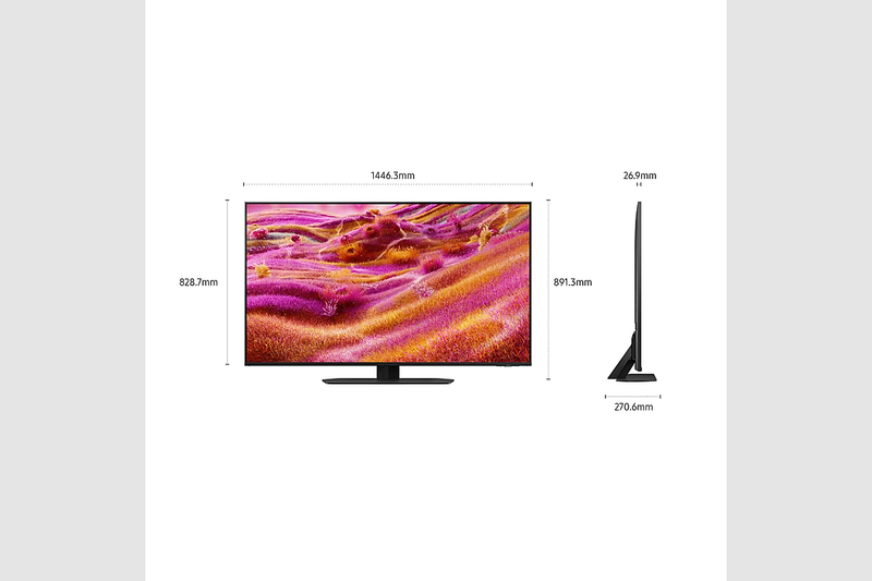 2025 QN90F 65 pollici 4K Neo QLED Mini LED Samsung Vision AI TV Nero