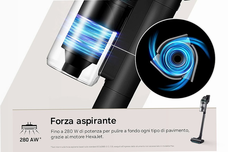 Aspirapolvere senza filo Samsung Jet 95S Pet 280W VS70H28GLT