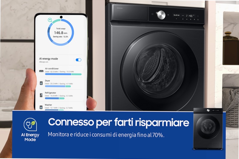 Lavatrice Samsung Bespoke AI™ Ecodosatore 11Kg Nero