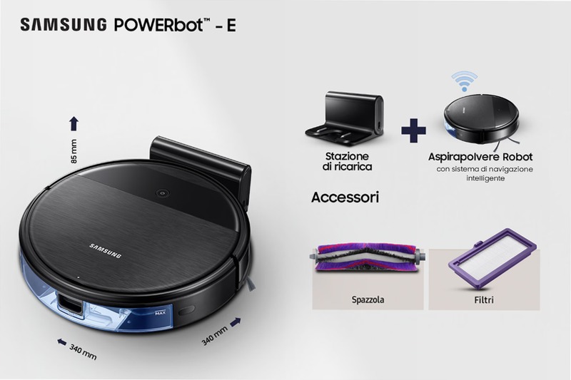 Robot Aspirapolvere Samsung POWERbot™ 2 IN 1 VR05R5050WK 55w