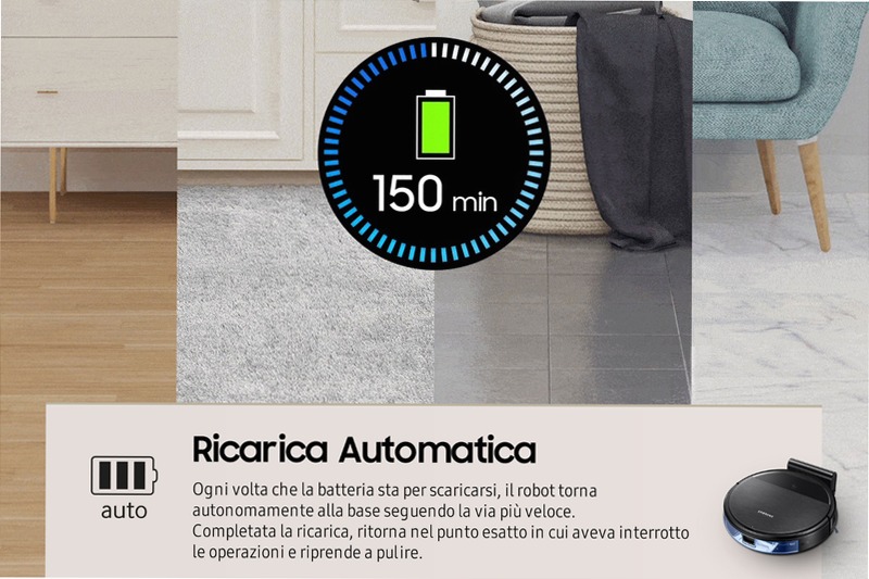 Robot Aspirapolvere Samsung POWERbot™ 2 IN 1 VR05R5050WK 55w