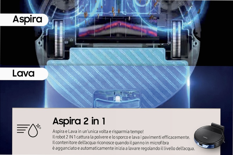 Robot Aspirapolvere Samsung POWERbot™ 2 IN 1 VR05R5050WK 55w