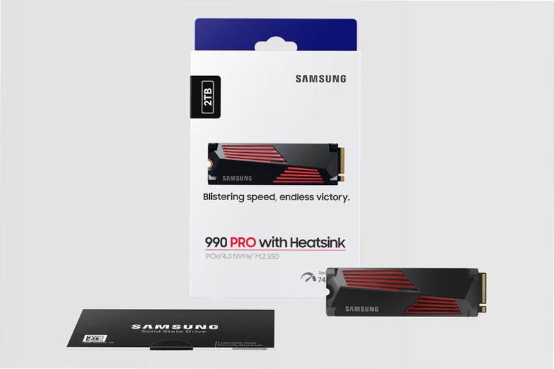 990 PRO NVMe 2TB con dissipatore: Velocità e efficienza al massimo 7450MB/s 7450MB/s