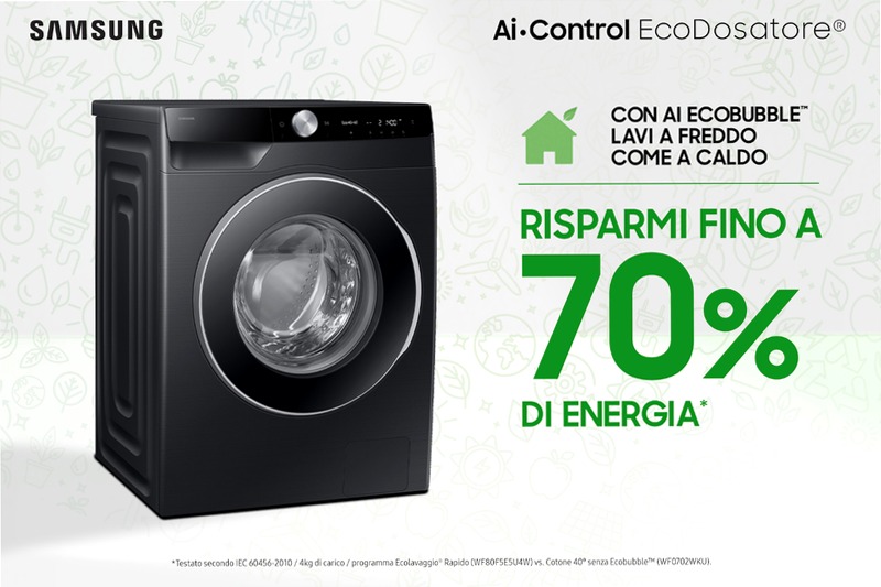 Lavatrice Samsung AI Control Ecodosatore 9Kg Nero