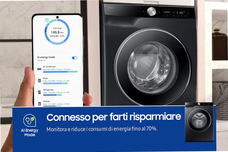Lavatrice Samsung AI Control Ecodosatore 9Kg Nero