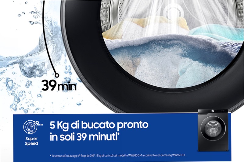 Lavatrice Samsung AI Control Ecodosatore 9Kg Nero