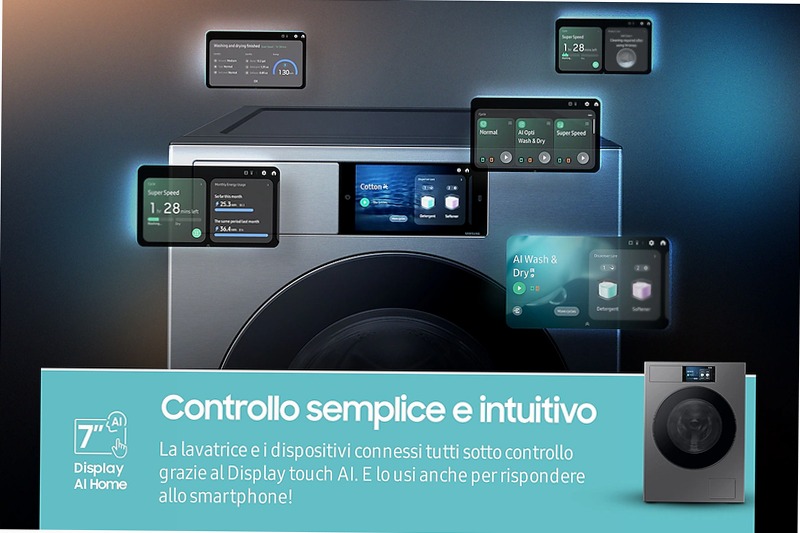 Lavatrice Samsung Bespoke AI Laundry 9Kg Argento