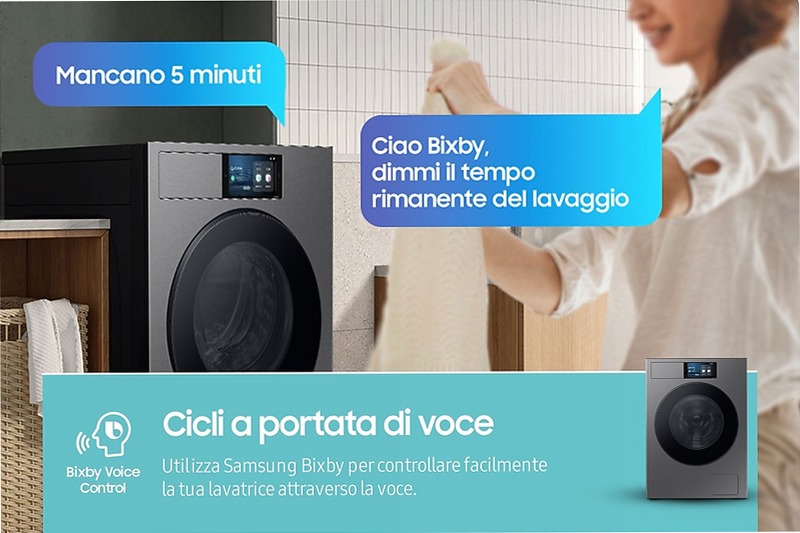 Lavatrice Samsung Bespoke AI Laundry 9Kg Argento