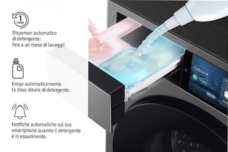 Lavatrice Samsung Bespoke AI Laundry 9Kg Argento