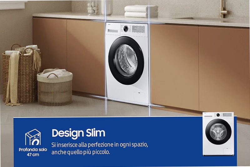 Lavatrice Samsung Crystal Clean Slim 8Kg Bianco